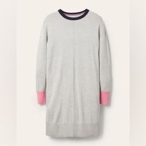 BODEN Colourblock Knitted Dress in Grey Melange Sz 6